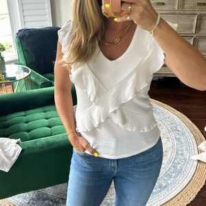 American Rag white top w ruffles